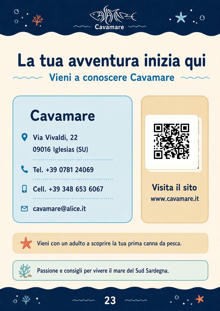 Pagina della guida Cavamare con invito a visitare il negozio